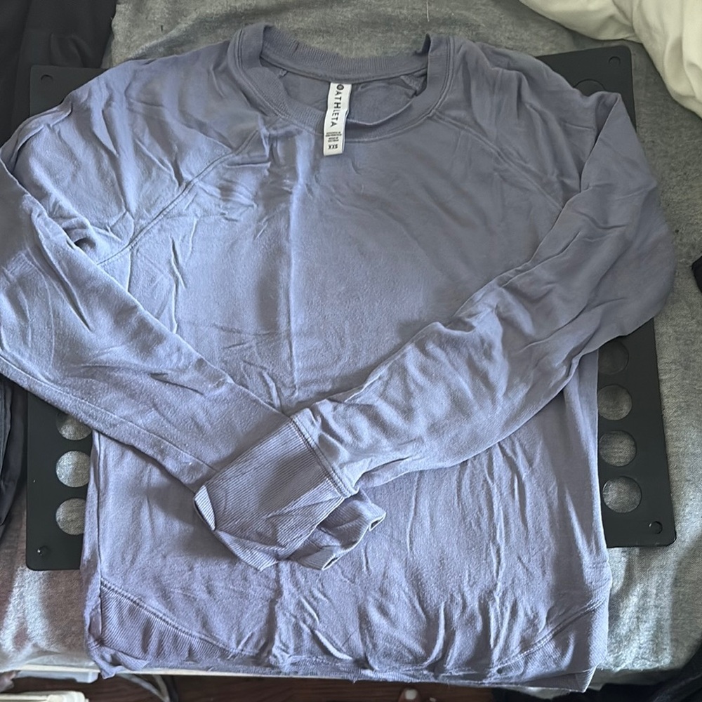 Athleta Long Sleeve Purple Tee Lightweight Relaxed Fit